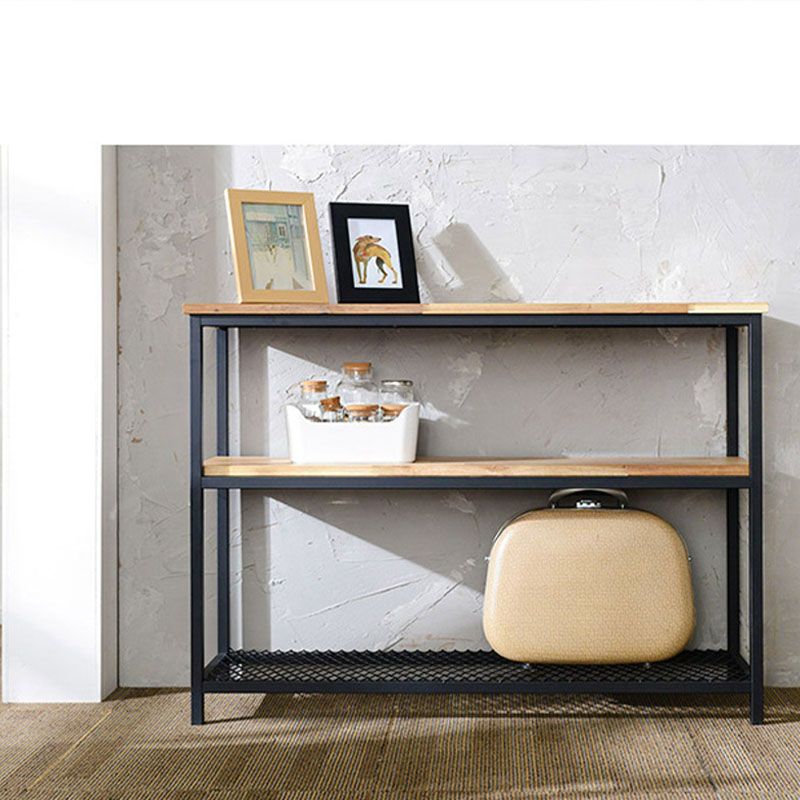 Mid-Century Modern Iron Console Sofa Table Rectangle Pine End Table for Hall