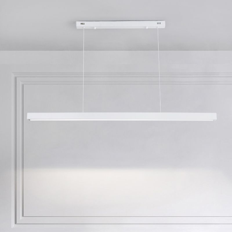 Modern Metal Pendant Lighting Linear Shape Hanging with Acrylic Shade Light in White