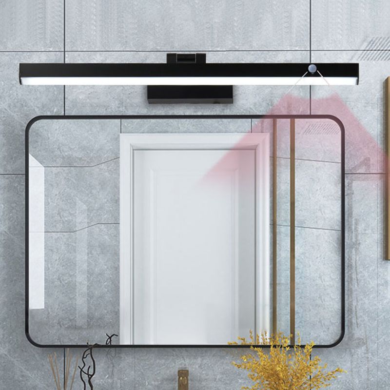 1 Light Thin Vanity Lighting Fixtures Modern Style Metal LED Mirror Lights