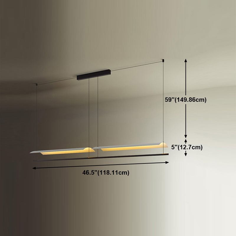 Moderne Geometry Island Leuchte weiße LED -Restaurant Hanging Lampe