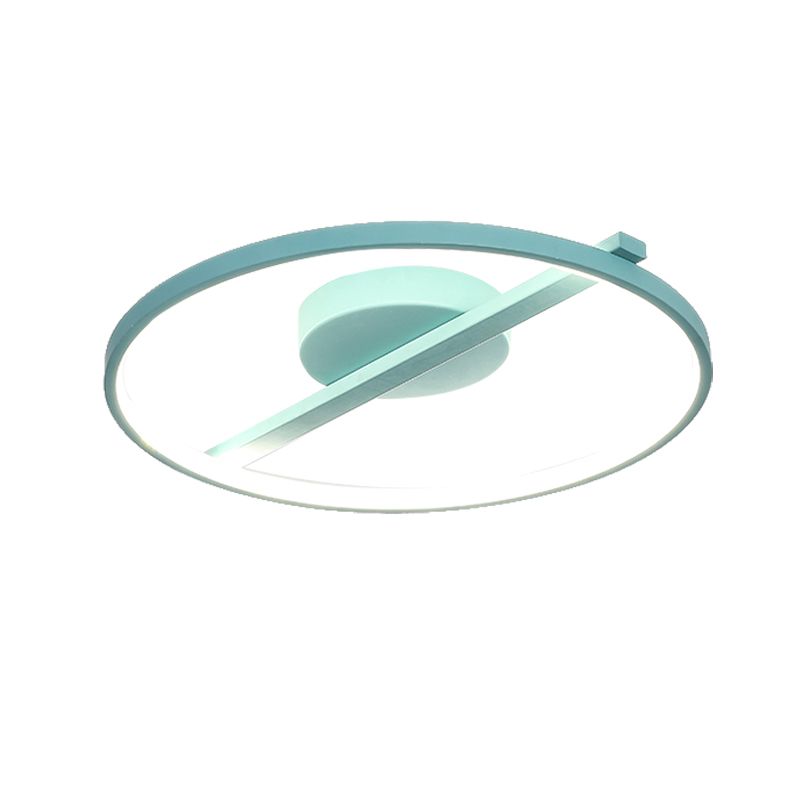 Acryl Ring Inbouw Modernisme Zwart/Wit/Blauw Plafondgemonteerd Licht voor Woonkamer in Warm/Wit, 12,5"/16,5"/20,5" Dia