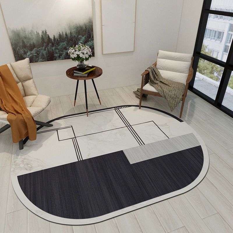 Red Simple Rug Polyester Cock Area Rug Stain Resistant Rug for Living Room