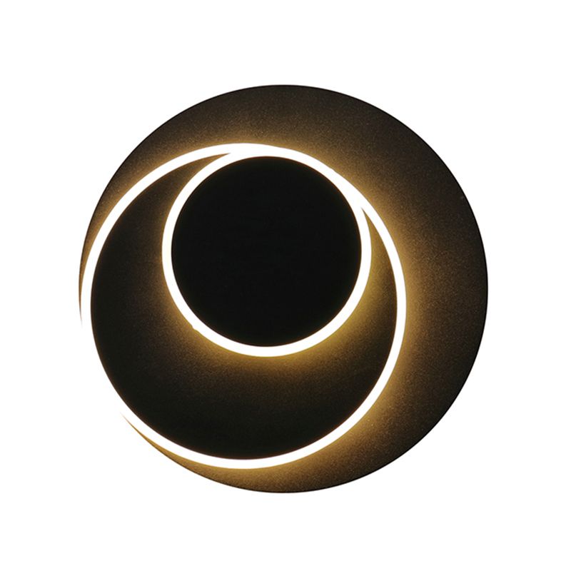 Rotatable Round/Square Shaped Wall Sconce Simple Style Metallic Warm/White Lighting LED Black Wall Sconce for Bedside