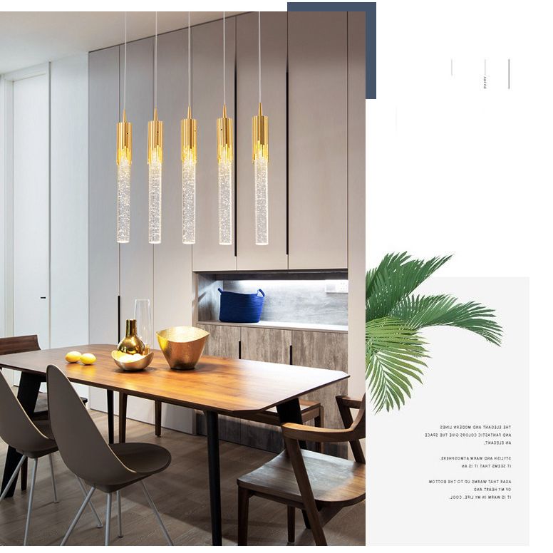 Column Hanging Light Fixtures Post-Modern Aluminum Ceiling Pendant for Living Room