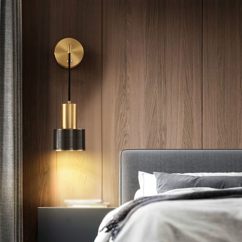 Metal Cylinder Wall Sconce Light Modern 1-Light Wall Sconce Lighting