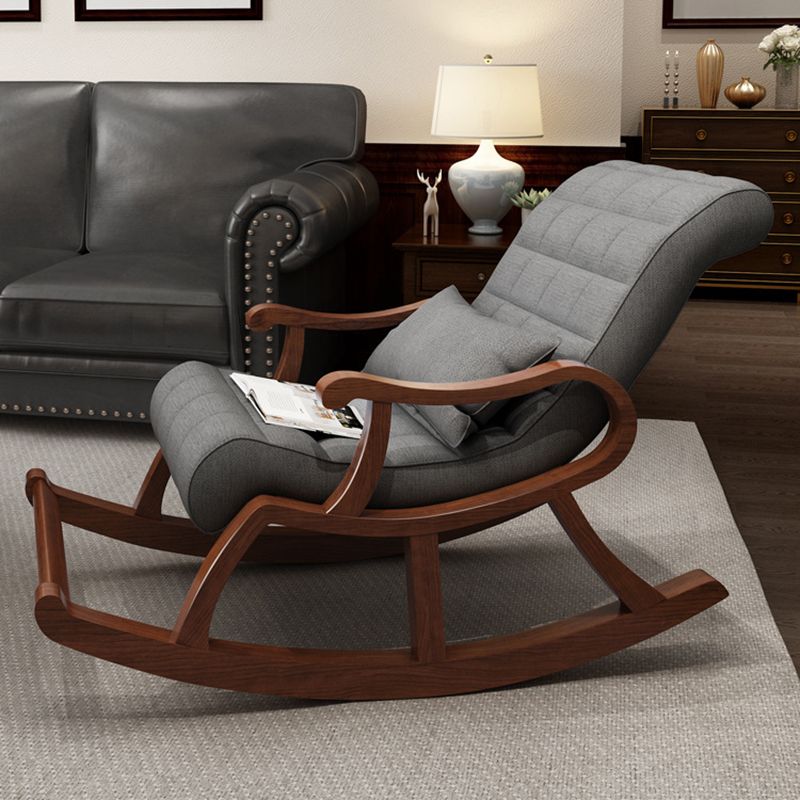 Single Lounge Lazy Sofa Chair Wood Base Rocking Chair for Living Room