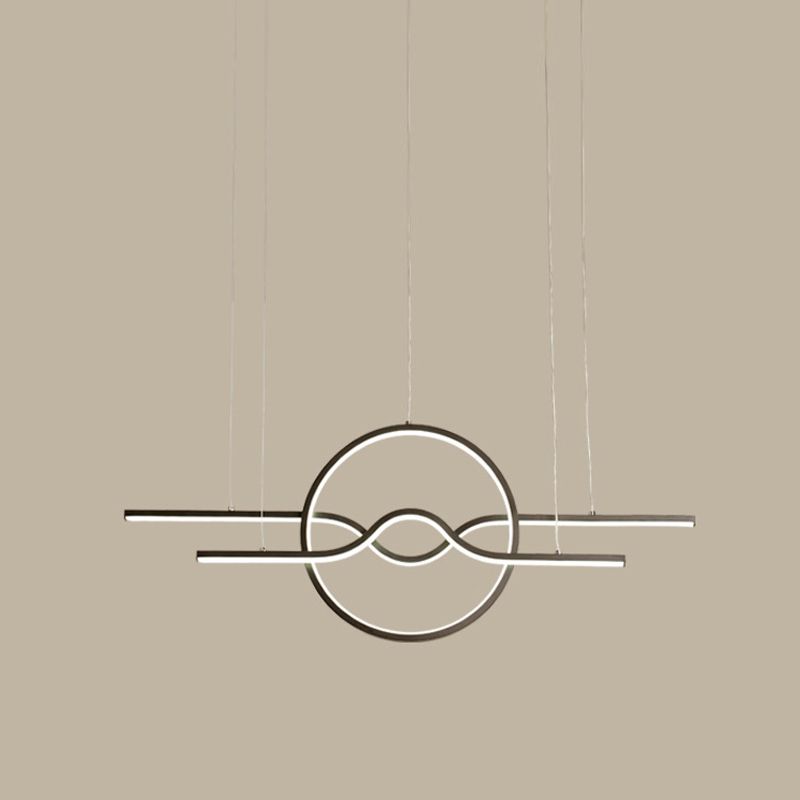 Idee di illuminazione dell'isola geometrica moderna lampadario metallo 3 luci del soffitto isola per sala da pranzo