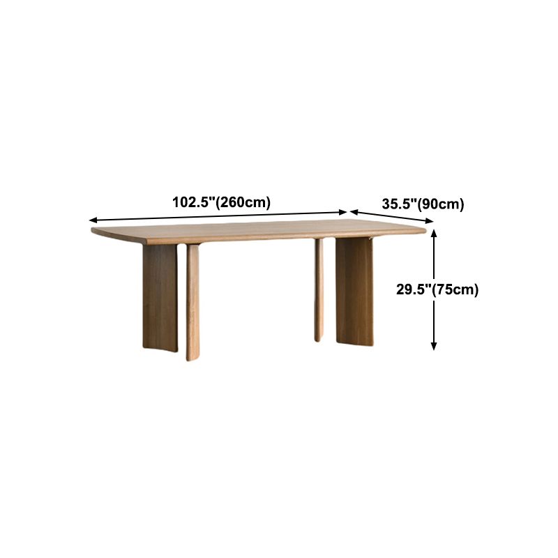 Rectangle Pine Wood Table Modern Dining Table with 4 Legs for Restaurant