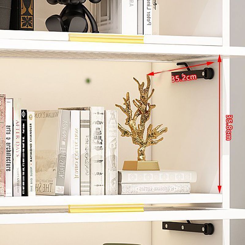 Modem Wooden Bookshelf Standard Shelf Bookshelf for Home Office 13.9" Wide