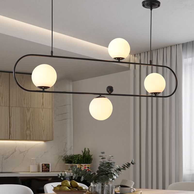 Glass Ball Shape Chandelier Light Modern Style Multi Lights Chandelier Light Fixture