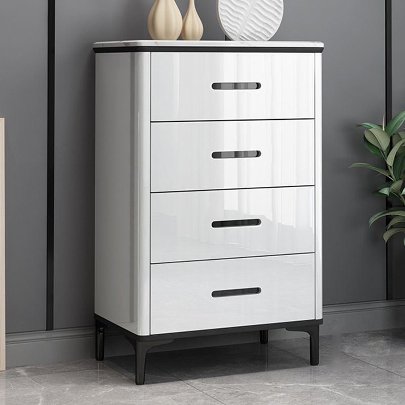 Contemporary Stone Storage Chest Bedroom White Chest with Black Legs
