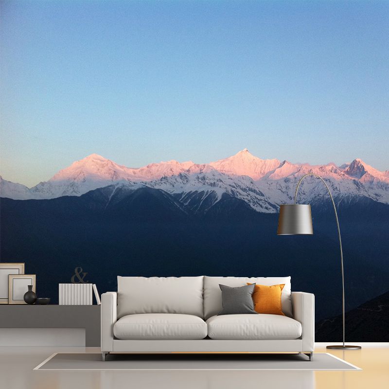 Early Morning Sunshine Mountain Mural Modern Stain-Proof Indoor Wall Art, Made to Measure