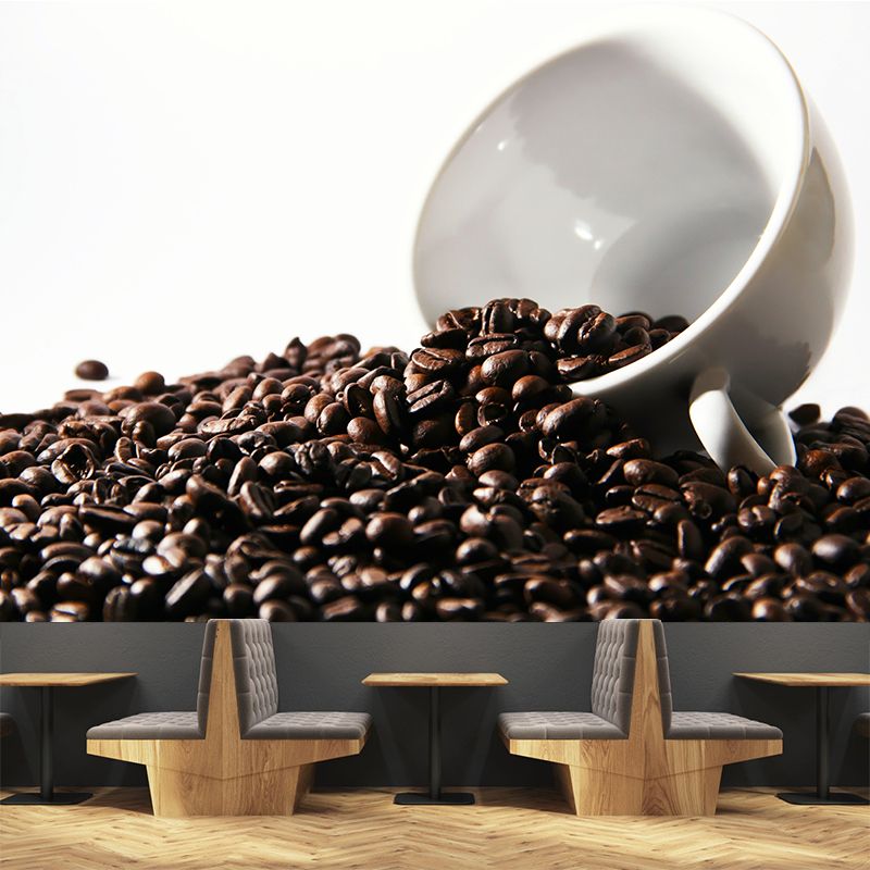 Simplicity Style Coffee Beans Mural Decal Modern Decorative Mildew Resistant for Decoration