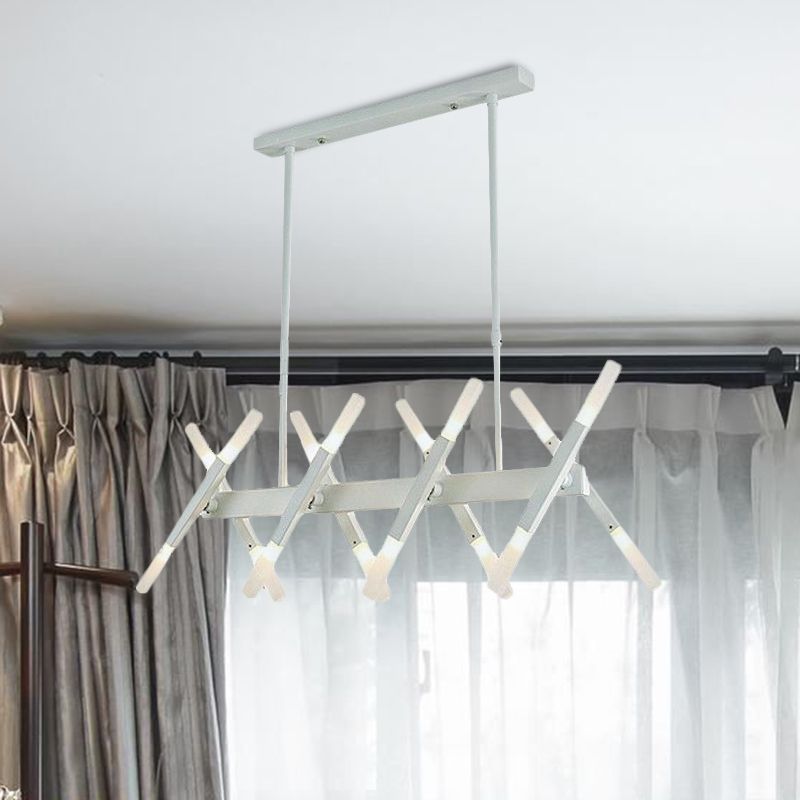 Acrylic Tube Island Pendant Modern 16/20 Lights Black/White/Gold Ceiling Pendant Light for Dining Room