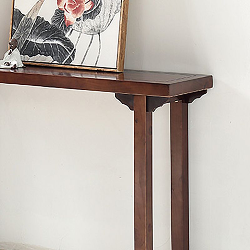 Walnut Console Table Solid Wood 9.84 inch Wide Console Sofa Table