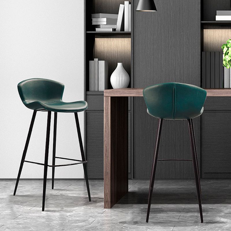 Modern Style Bar Stool Leather Backrest Counter Stool for Living Room