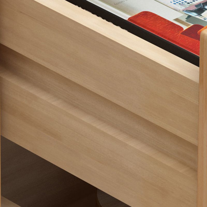 2 Drawer Nightstand with Legs 20" Tall Wood Accent Table Nightstand