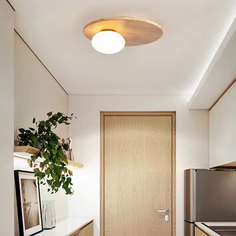 Modern Ceiling Light Wood Flush Mount Lighting for Hallway and Home