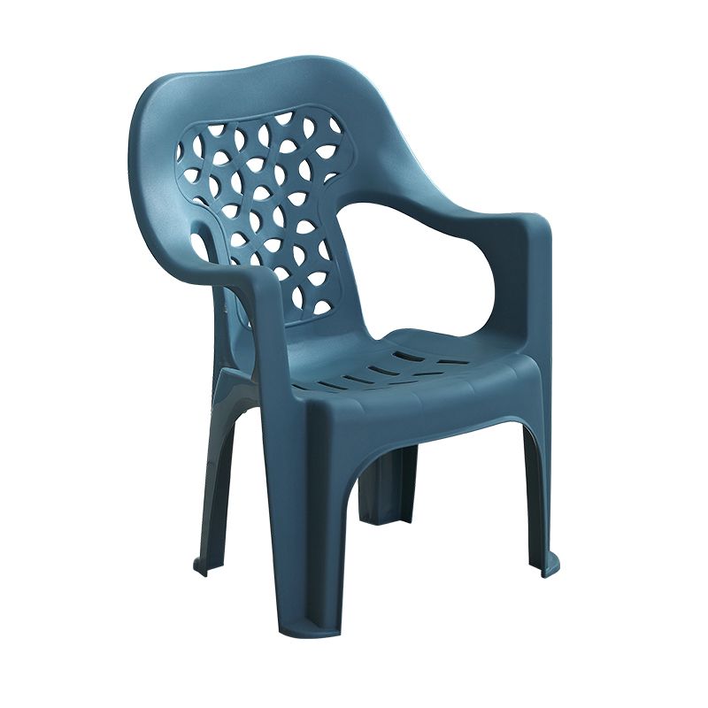Chaise latérale de salle à manger de style moderne, chaise latérale de salle à manger à dossier ouvert en plastique avec bras