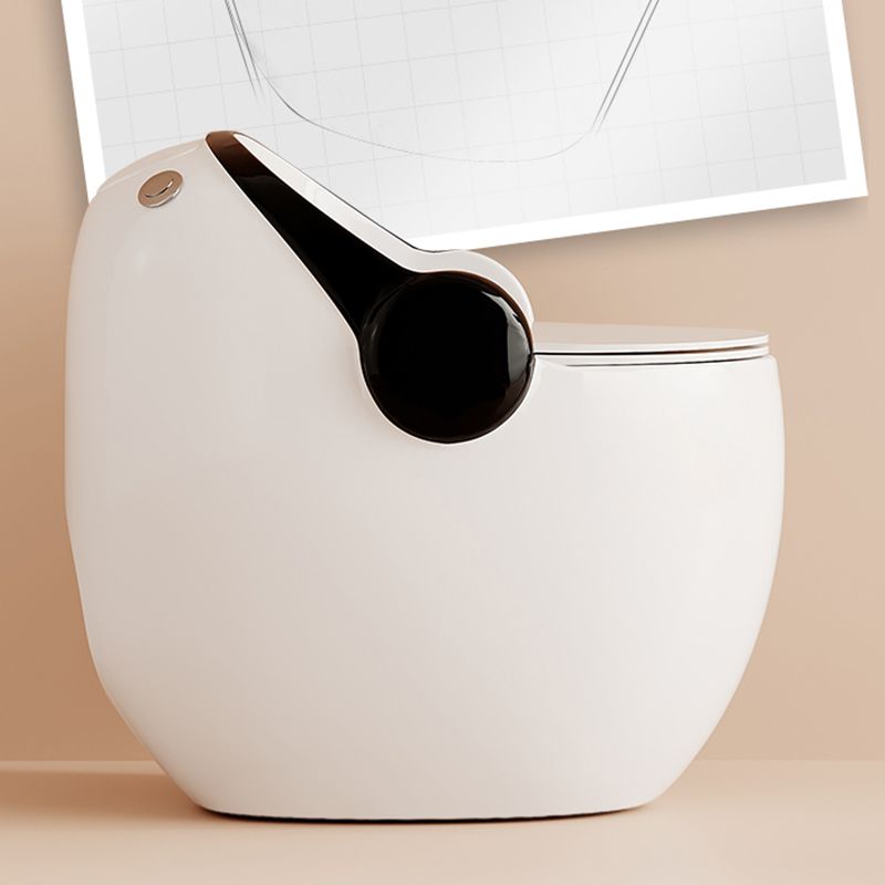 Contemporary Floor Mount Flush Toilet Seat Included Toilet Bowl for Washroom