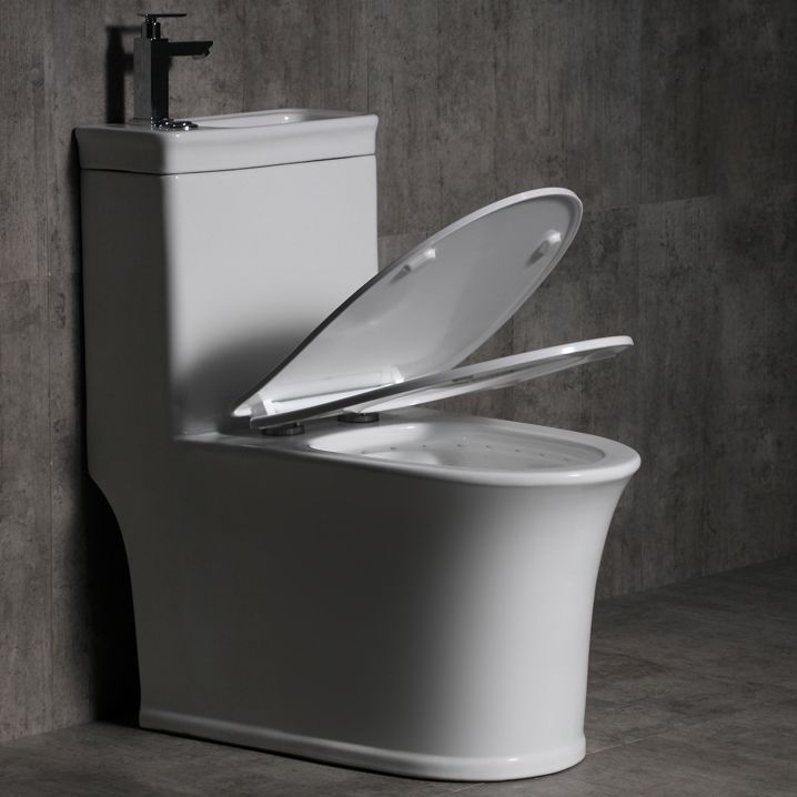 Contemporary Flush Toilet Floor Mount One-Piece Toilet Porcelain Urine Toilet