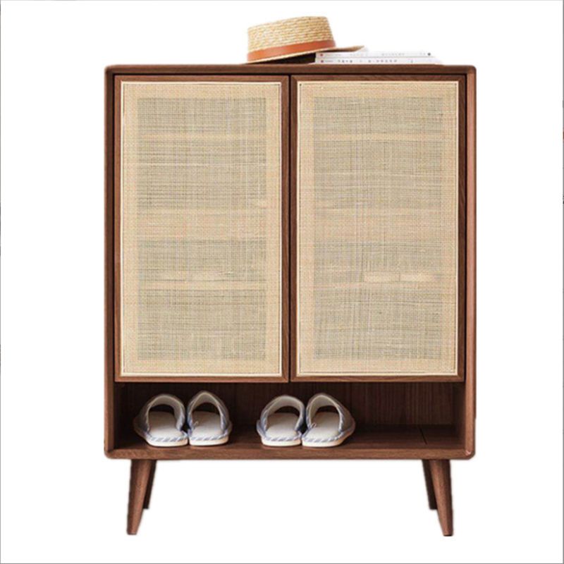Contemporary Cabinet Rectangle Pine 2 Doors Pendant Pulls Accent Cabinet