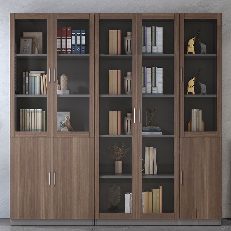 Contemporary Bookcase Closed Back Engineered Wood Vertical Shelf Bookcase
