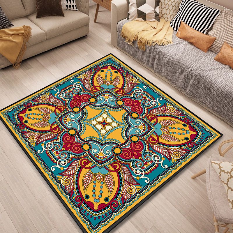 Persian Door Rug Multi Color Tribal Print Carpet Polypropylene Pet Friendly Non-Slip Stain Resistant Area Rug