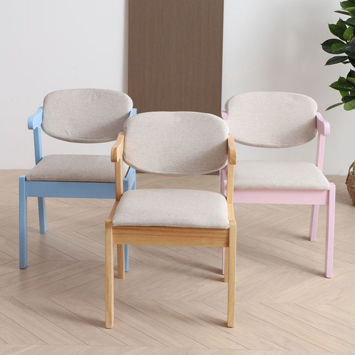 Silla de comedor de madera contemporánea, silla lateral de comedor con respaldo abierto