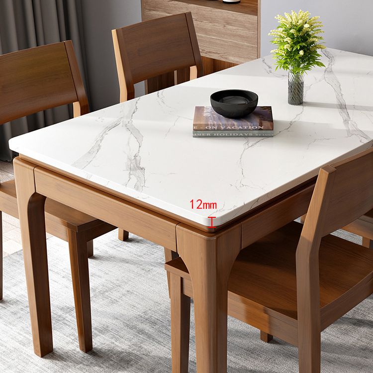 White Stone Table Mid-Century Modern Dining Table with 4 Legs