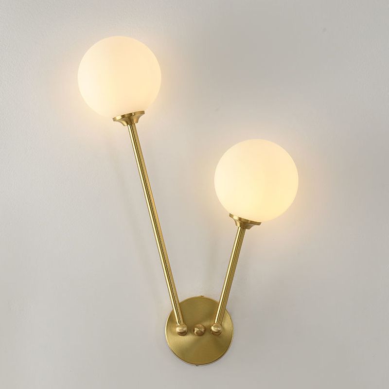 Glass Ball Shade Vanity Lighting Minimalist Wall Light Sconce for Bathroom