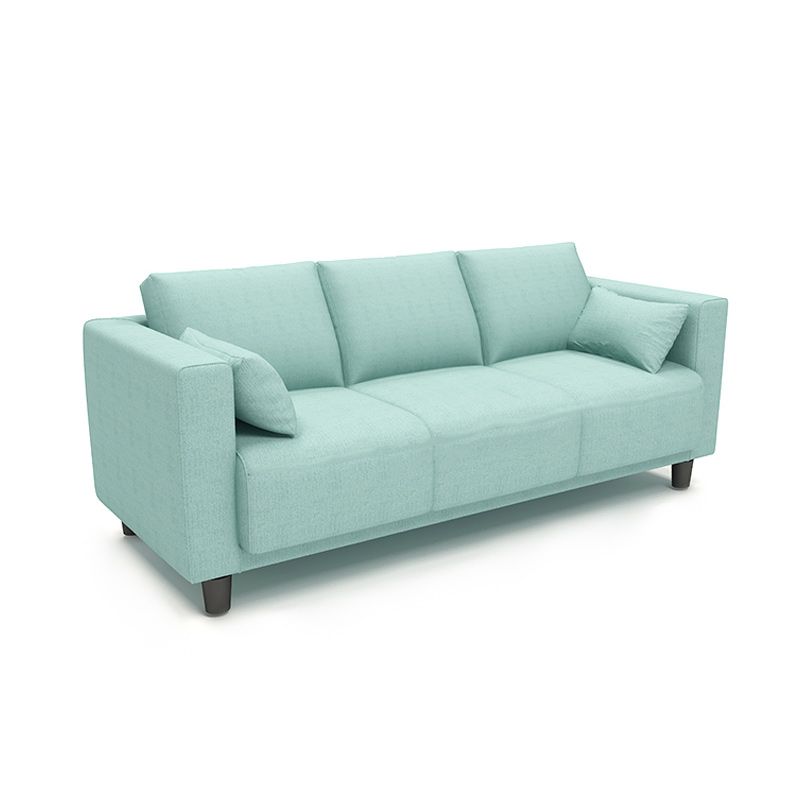 Loose Back Linen Square Arm Modern Sofa with Slipcover for Living Room