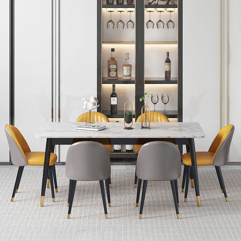 Modern Indoor 1/4/5/7 Pieces Dining Set Rectangle Stone Top Legs Dinette Set