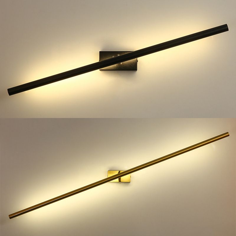 Contemporary Black/Golden Bathroom Vanity Light Metal LED Bath Bar