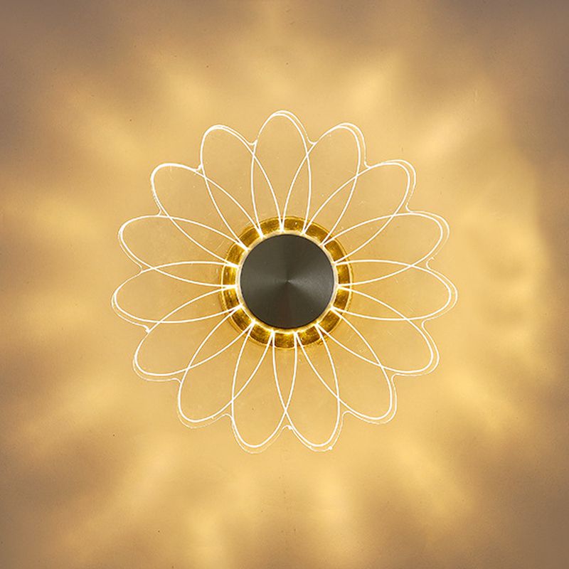 Modern Wall Sconce Lighting Metal Wall Sconce 1 Light Sconce Light Fixture in Gold