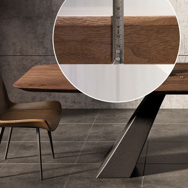 Metal Industrial Rectangle Table Solid Wood Top Table for Kitchen and Dining Room