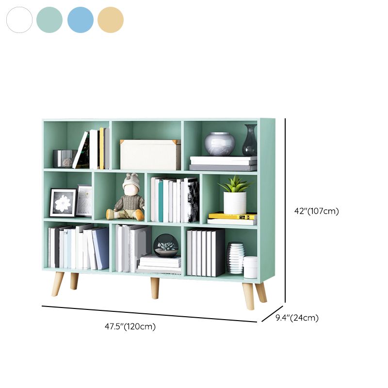 Closed Back Engineered Wood Shelf Bookcase Contemporary Bookshelf for Study Room
