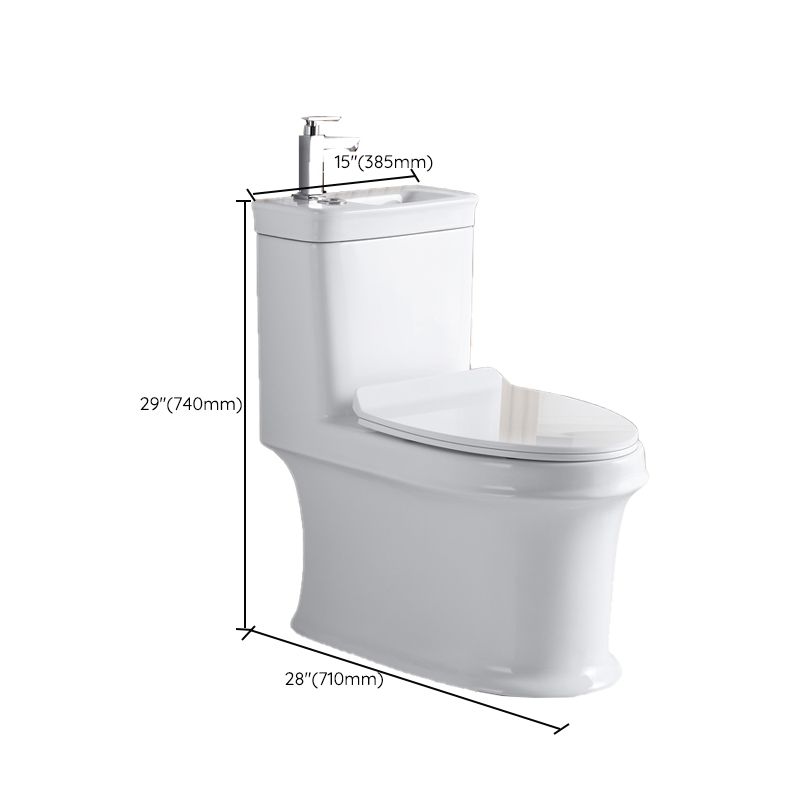 Contemporary Ceramic Toilet Bowl One Piece Skirted Urine Toilet with Seat