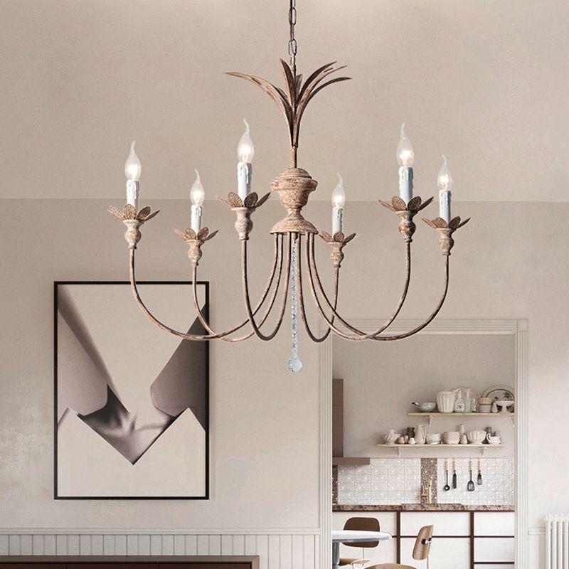 6 bulbes en fer lustre luminaire