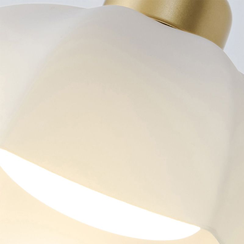 Modern Metal Wall Sconce Geometric Shape Wall Light with Glass Shade in Gold for Bedroom