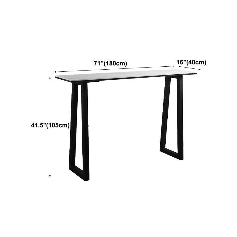 Industrial White Top Counter Table 42-inch Height Table for Living Room