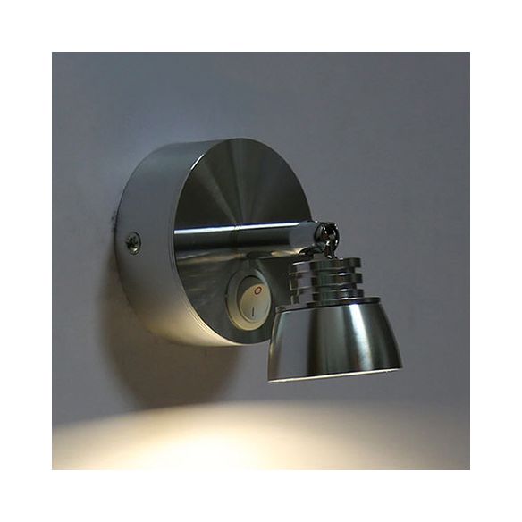 1 éclairage mural de couloir léger avec une teinte en métal dôme lampe d'applications de finition chromée en lumière chaude / blanche