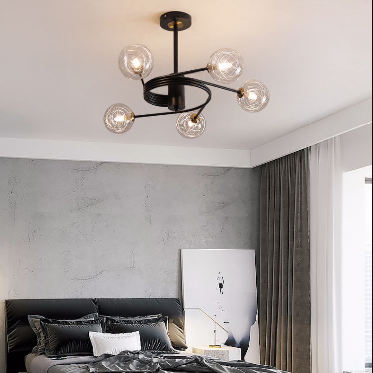 Modern Led Chandeliers Pendant Light Globes Hanging Ceiling Lights Clear Glass