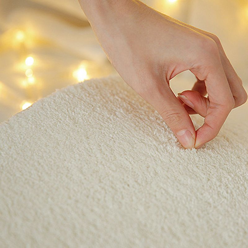 White Casual Rug Polyester Stripe Rug Non-Slip Backing Rug for Drawing Room