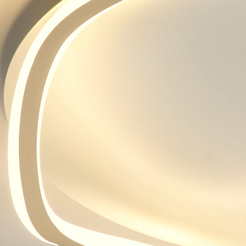 Round Shape LED Ceiling Lamp Modern Iron 1 Light Flush Mount for Study