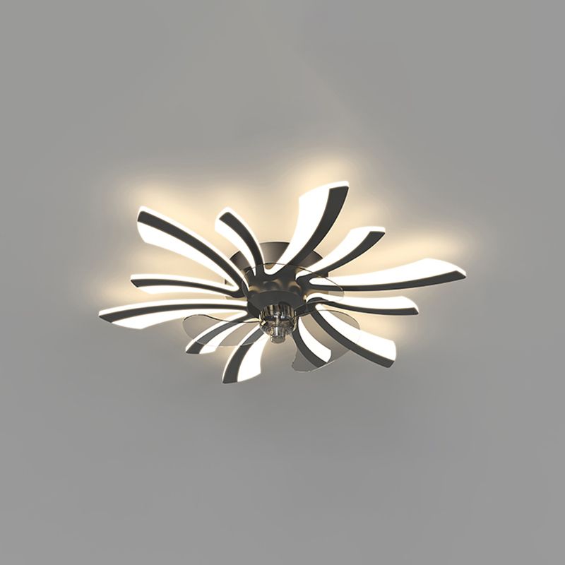 Metal Geometric Fan Ceiling Lighting Modern Style Multi-Light Flush Mount Lamp