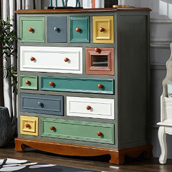 Coastal Storage Chest Dresser Wooden Dresser with Multi Drawers