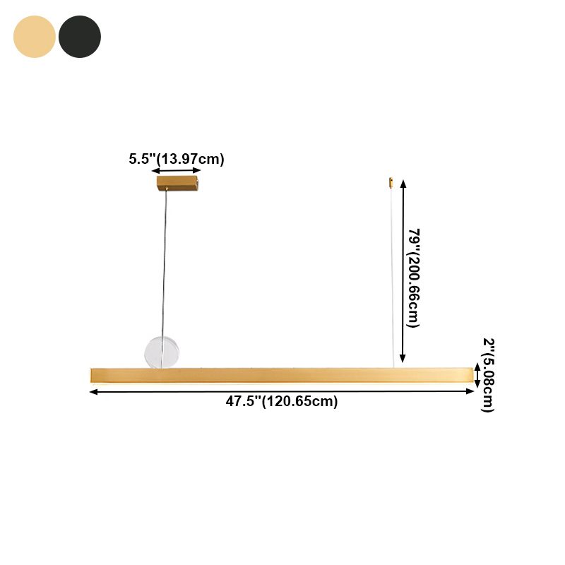 Zeitgenössische Küche Anhänger linear linearinselbeleuchtung Metall 1 Licht