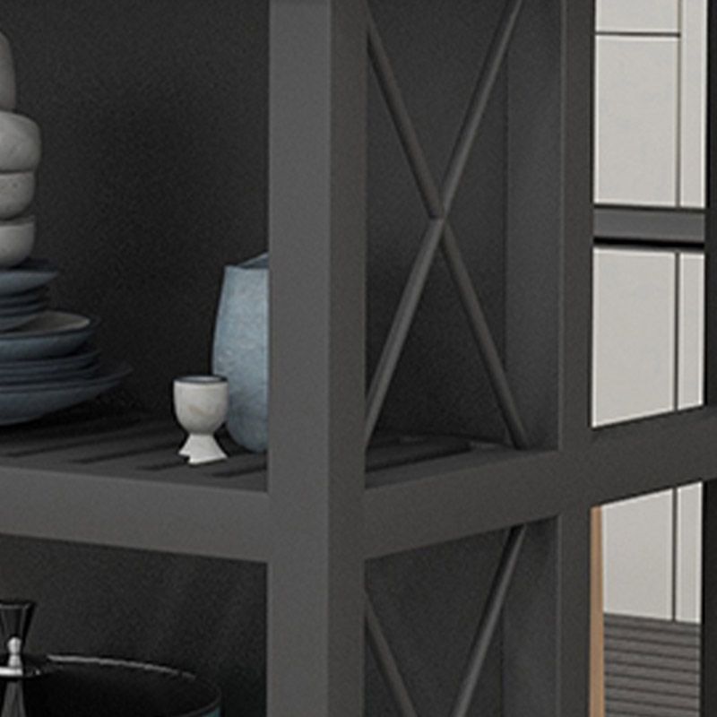 Rolling Modern Kitchen Island Table Dining Room Open Storage Prep Table