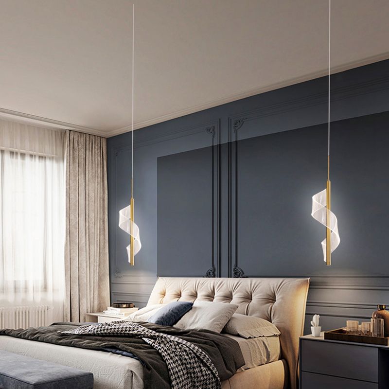 Lampada per sospensione a soffitto moderna a onda a onda di semplicità ACRILICA ACCRIPOLE PER IL RISTATO